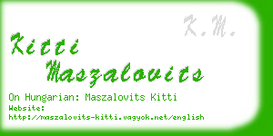 kitti maszalovits business card